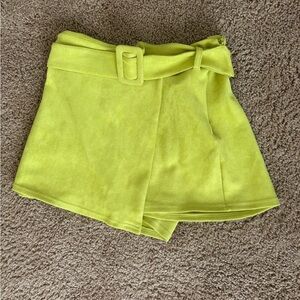 Fashion Nova Chartreuse Belted Skort